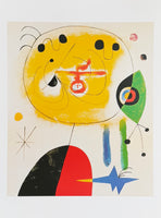 Joan Miro exhibition poster - And fixes the hair - museum artist - art print - surrealism - offset litho - 1999