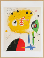 Joan Miro exhibition poster - And fixes the hair - museum artist - art print - surrealism - offset litho - 1999
