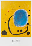 Joan Miro exhibition poster - L'oro dell'Azzurro - yellow - blue - museum artist - art print - surrealism - offset litho