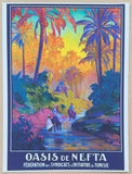 Tunisia tourism poster - Oasis of Nefta - tropical - jungle - decorative art print - quality reproduction