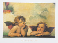 Raphael Santi - Sistine Madonna (detail) - Two angels - bible - renaissance - Italy - Italian artist - museum artist - art print