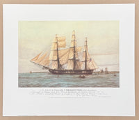 Frigate Constitution exhibition poster - US Navy - ship - Isaac Hull - marine - maritime - vessel - museum artist - art print - 1983