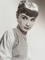 Audrey Hepburn exhibition poster - portrait - black white photography - offset lithograph - hollywood - art print - movie star