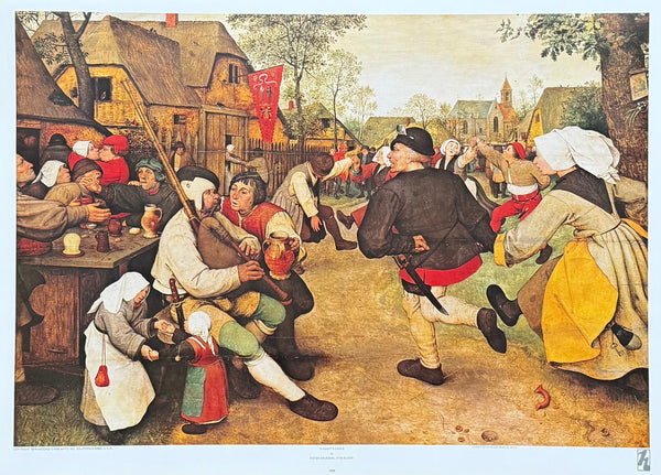 Pieter Breughel exhibition poster - Peasant's Dance - museum artist - art print