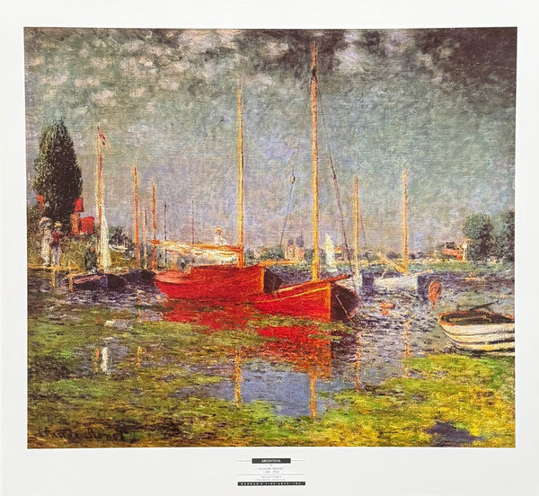 Claude Monet exhibition poster - Argenteuil - impressionism - romantic - museum artist - art print - 1991