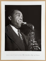 William P Gottlieb exhibition poster - The Golden Age of Jazz - black white photography - music - concert - trumpet - art print