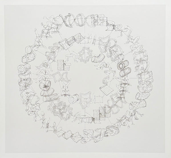 Angus Fairhurst exhibition poster - Normal/Distorted/Superimposed poster - Young British Artists - offset lithograph - art print - 2000