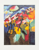 Kandinsky exhibition poster - Garden in Murnau - museum artist - art print - cubism - offset lithograph - 1995