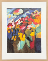 Kandinsky exhibition poster - Garden in Murnau - museum artist - art print - cubism - offset lithograph - 1995