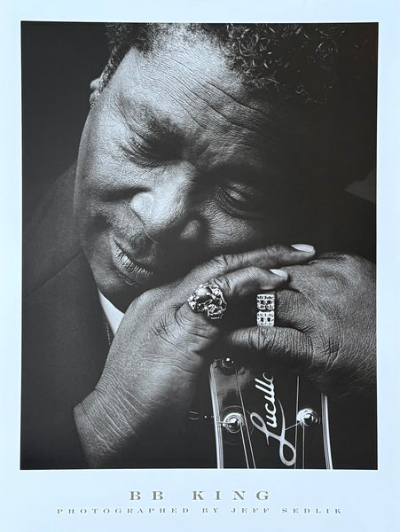Jeff Sedlik exhibition poster - BB King - black white photography - music - blues - museum artist - art print - 1995