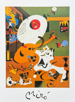 Joan Miro exhibition poster - Dutch Interior - museum artist - art print - surrealism - offset litho - 1993