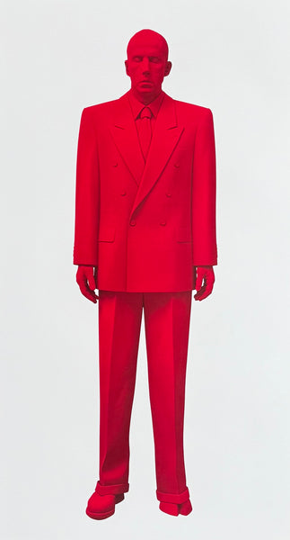 Katharina Fritsch exhibition poster - Red man - handler - offset litho - museum artist - art print