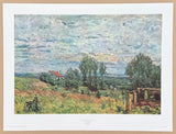 Alfred Sisley poster - The Brickfield - landscape - museum artist - art print - 1970s