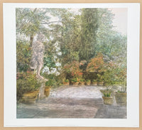 Piet Bekaert exhibition poster - Sculpture in garden - romantic - green - Belgian painter - art print