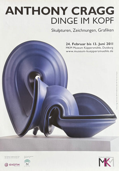 Anthony Cragg exhibition poster - McCormack - British Sculptor - museum artist - art print - blue - 2011