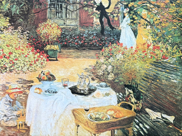 Claude Monet exhibition poster - Lunch in the garden - impressionist - romantic - museum artist - art print