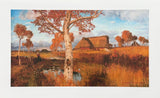 Otto Modersohn exhibition poster - Autumn morning in Moor - museum artist - art print - German artist - Kunsthalle Bremen