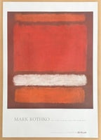 Mark Rothko exhibition poster - Foundation Beyeler - museum artist - large art print - offset litho - red - white