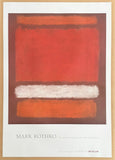 Mark Rothko exhibition poster - Foundation Beyeler - museum artist - large art print - offset litho - red - white