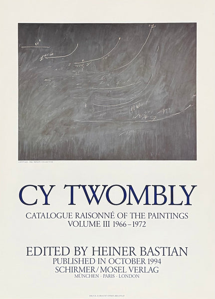 Cy Twombly exhibition poster - Paintings 1966-1972 - offset litho - very rare - museum artist - art print - 1994