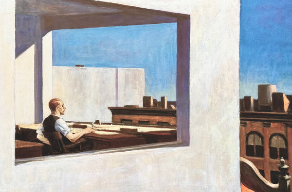 Edward Hopper exhibition poster - Office in a small city - window - museum artist - art print - offset lithograph