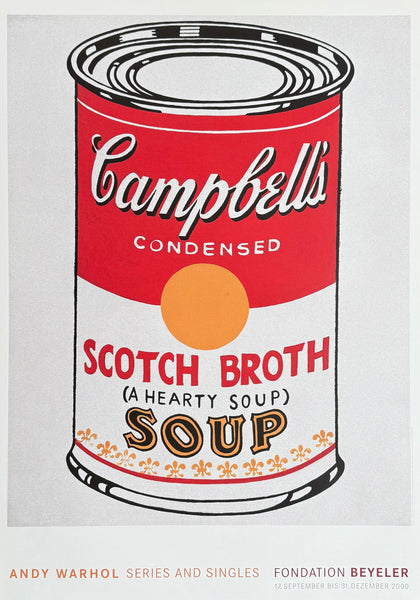 Andy Warhol exhibition poster - Series and Singles - Campbell's soup - Scotch Broth - museum artist - large art print - 2000