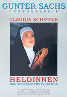 Gunter Sachs exhibition poster - Claudia Schiffer - Super Model - photography - museum artist - art print - 1991