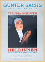 Gunter Sachs exhibition poster - Claudia Schiffer - Super Model - photography - museum artist - art print - 1991