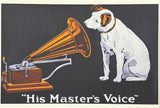 Francis Barraud exhibition poster - His Master's Voice - gramophone - dog - recording - museum artist - art print - reproduction