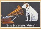 Francis Barraud exhibition poster - His Master's Voice - gramophone - dog - recording - museum artist - art print - reproduction