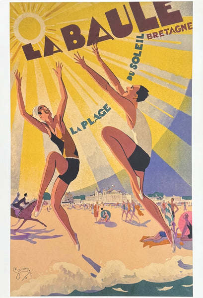 La Baule exhibition poster - La Place du Soleil - Bretagne - France - reproduction - travel tourism - art print