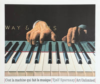 Tjalf Sparnaay exhibition poster - C'est la machine qui fait la musique - museum artist - art print - 1985 - realism - piano - Steinway