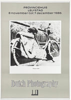 Paul Huf exhibition poster - Bicycle in the snow - winter - Dutch photographer - museum artist - art print - offset lithograph - 1986