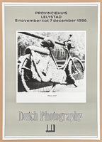 Paul Huf exhibition poster - Bicycle in the snow - winter - Dutch photographer - museum artist - art print - offset lithograph - 1986