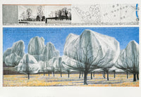 Christo exhibition poster - Wrapped trees - museum artist - large art print - 1998