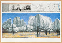 Christo exhibition poster - Wrapped trees - museum artist - large art print - 1998