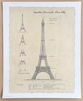 La Tour Eiffel exhibition poster - Paris - historical building - construction of the Eiffel Tower - architecture - art print - architect