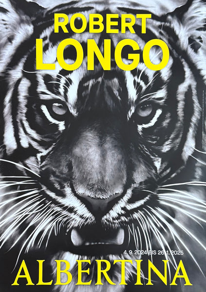 Robert Longo exhibition poster - White Tiger - museum artist - art print - American photographer