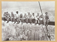 City Lunch exhibition poster - construction workers - New York City - skyscraper - dangerous - black white photography - art print - 2004