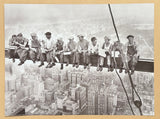 City Lunch exhibition poster - construction workers - New York City - skyscraper - dangerous - black white photography - art print - 2004