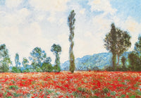 Claude Monet exhibition poster - Field with poppies - flowers - impressionist - romantic - museum artist - art print