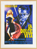 Federico Fellini exhibition poster - La Dolce Vita - art print - classic movie - offset lithograph - reproduction - 1998