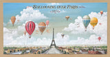 Ballooning over Paris exhibition poster - Eiffel Tower - air ballon - festival - decorative art print - reproduction