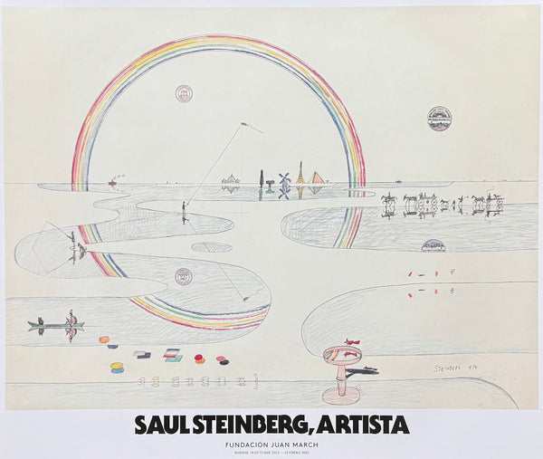 Saul Steinberg exhibition poster - Rainbow Reflected - museum artist - art print - 2024