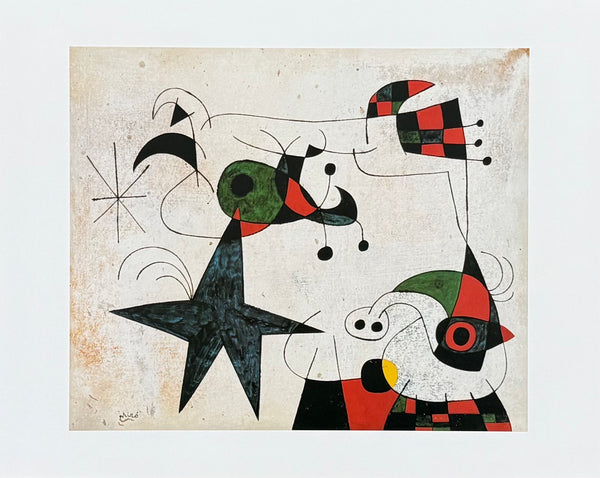 Joan Miro exhibition poster - Rhythm of the snake's passage - museum artist - art print - surrealism - offset litho - 1998