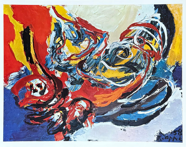 Karel Appel exhibition poster - Head in Storm - Cobra art - museum artist - art print