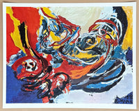 Karel Appel exhibition poster - Head in Storm - Cobra art - museum artist - art print