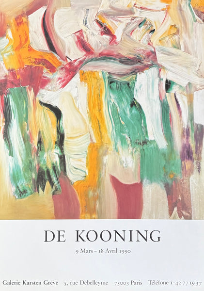 Willem de Kooning exhibition poster - Untitled - abstract expressionist - museum artist - art print - 1990