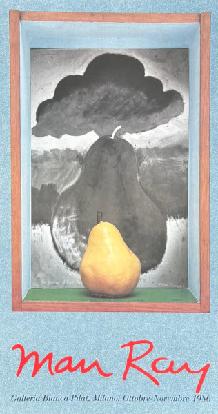 Man Ray exhibition poster - Pear - still life - museum artist - art print - 1986