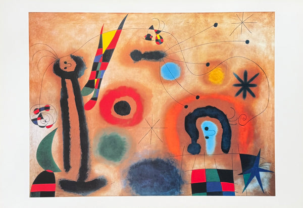 Joan Miro exhibition poster - Dragonfly with red wings - museum artist - large art print - surrealism - offset litho - 1999